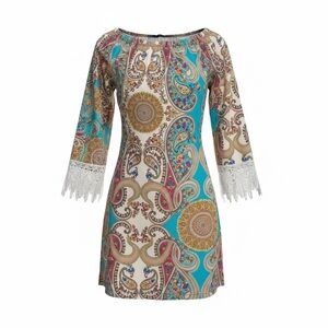 WinWin Multicolor Paisley Lace Tunic Size Large/X-Large